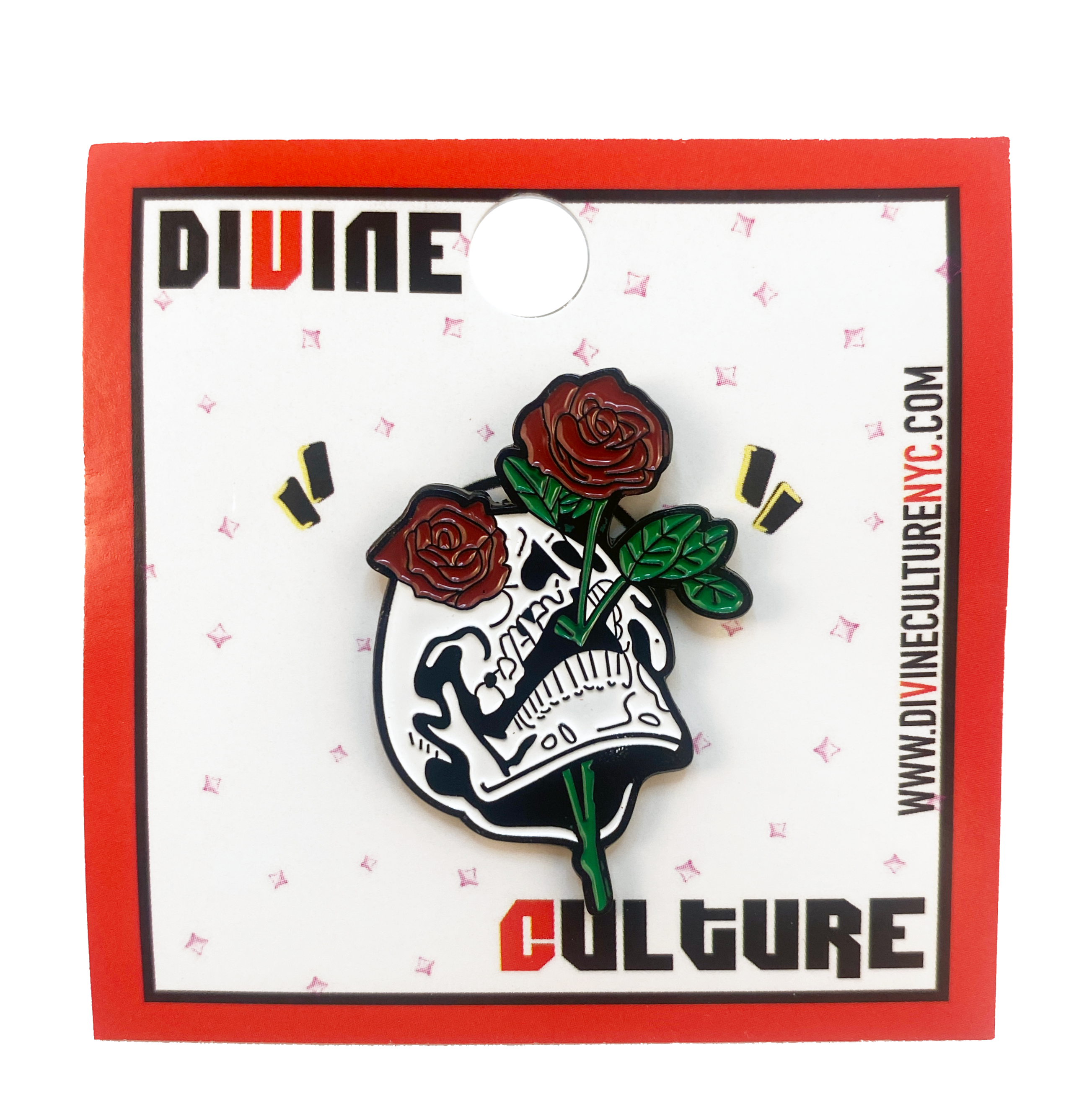 Rose Skull Pin