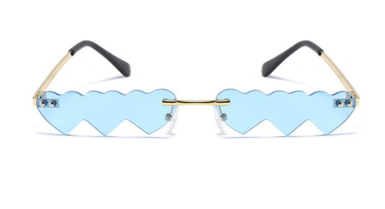 Blue Heart Eyes Sunglasses