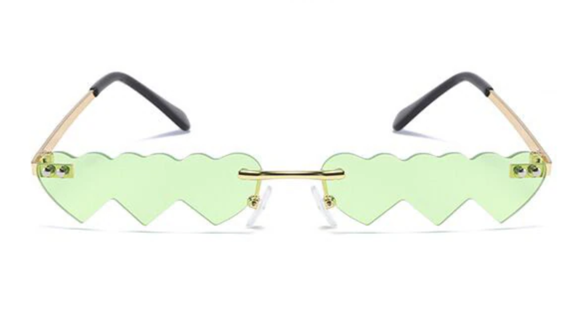 Green Heart eyes Sunglasses