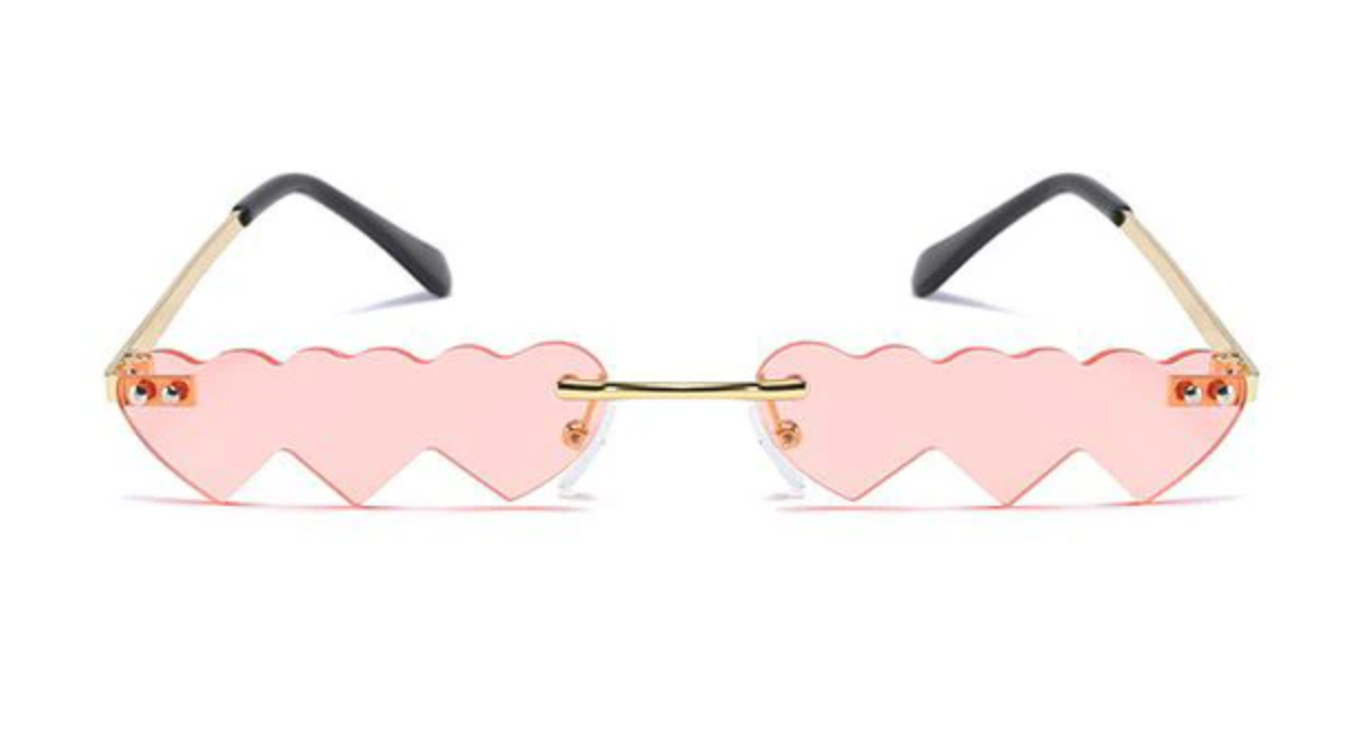 Pink Heart Eyes Sunglasses